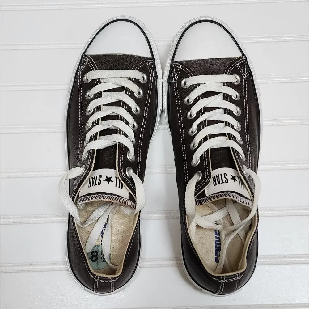Converse Chuck Taylor All Star Low Leather Adult Sneakers Size 8.5 M/10.5W Brown - Picture 2 of 11